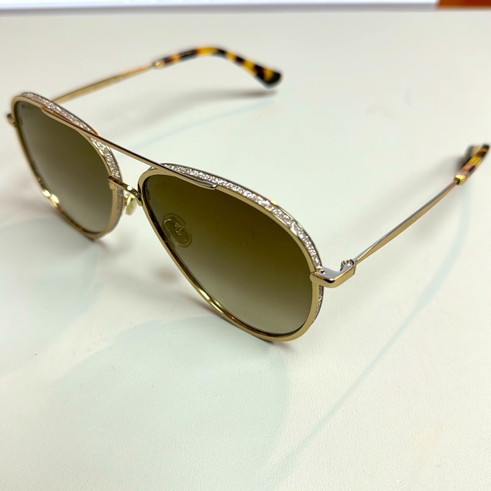 Jimmy Choo Triny/S Aviator Sunglasses Gold/Brown Lens